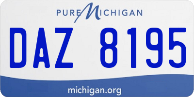MI license plate DAZ8195
