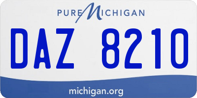 MI license plate DAZ8210
