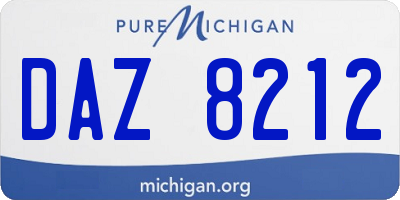 MI license plate DAZ8212
