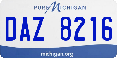 MI license plate DAZ8216