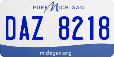 MI license plate DAZ8218