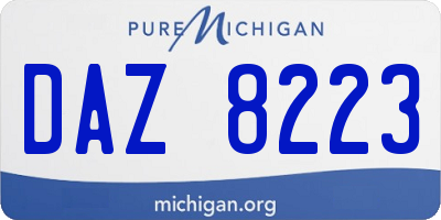 MI license plate DAZ8223