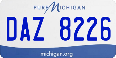 MI license plate DAZ8226