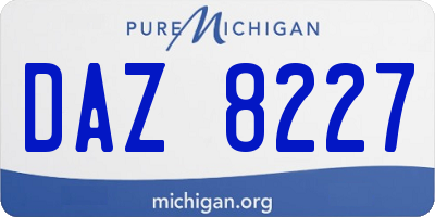 MI license plate DAZ8227