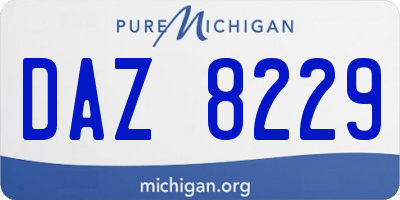 MI license plate DAZ8229