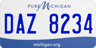 MI license plate DAZ8234