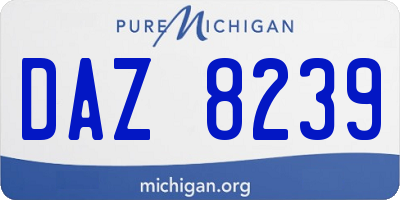 MI license plate DAZ8239