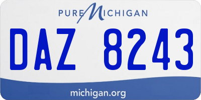 MI license plate DAZ8243