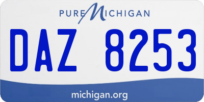 MI license plate DAZ8253