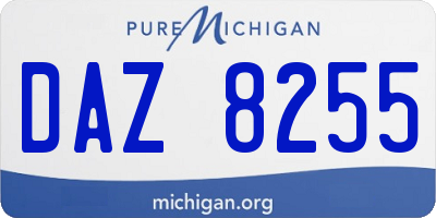 MI license plate DAZ8255