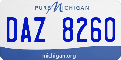 MI license plate DAZ8260