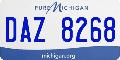 MI license plate DAZ8268