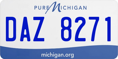 MI license plate DAZ8271