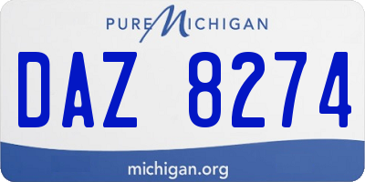 MI license plate DAZ8274
