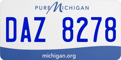 MI license plate DAZ8278