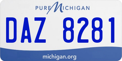 MI license plate DAZ8281