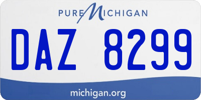 MI license plate DAZ8299