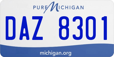 MI license plate DAZ8301