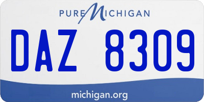 MI license plate DAZ8309