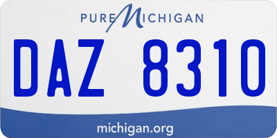 MI license plate DAZ8310
