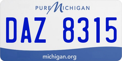 MI license plate DAZ8315
