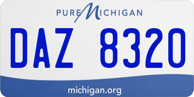 MI license plate DAZ8320