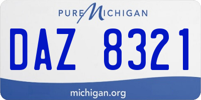 MI license plate DAZ8321