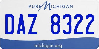 MI license plate DAZ8322