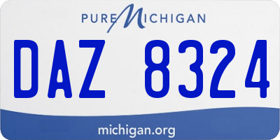 MI license plate DAZ8324