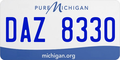 MI license plate DAZ8330