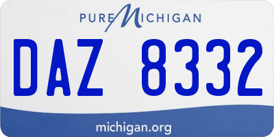 MI license plate DAZ8332
