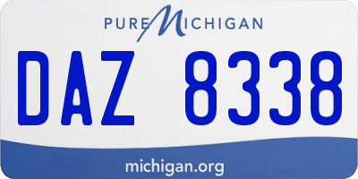 MI license plate DAZ8338