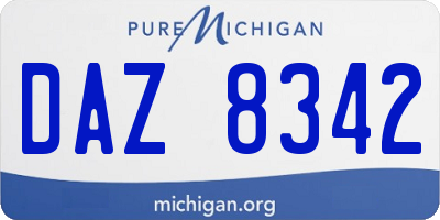MI license plate DAZ8342
