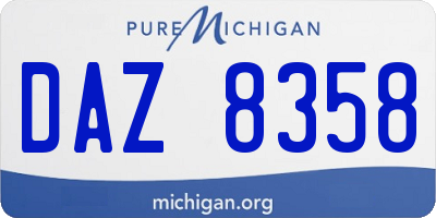 MI license plate DAZ8358