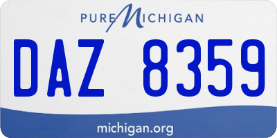 MI license plate DAZ8359