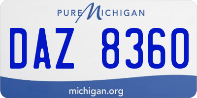 MI license plate DAZ8360