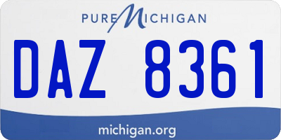 MI license plate DAZ8361