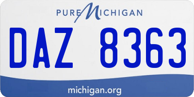 MI license plate DAZ8363