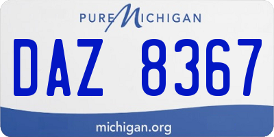 MI license plate DAZ8367