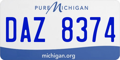 MI license plate DAZ8374