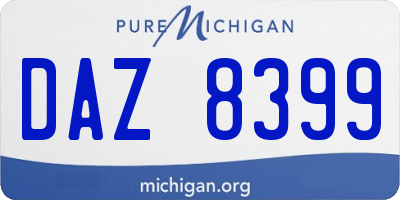 MI license plate DAZ8399