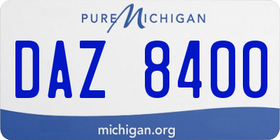 MI license plate DAZ8400