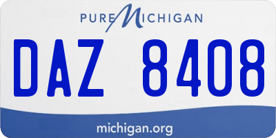 MI license plate DAZ8408