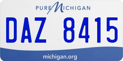 MI license plate DAZ8415