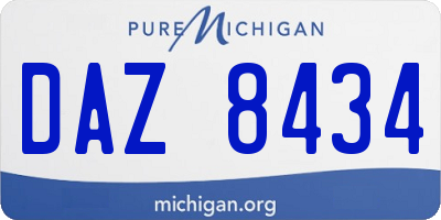 MI license plate DAZ8434
