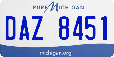 MI license plate DAZ8451