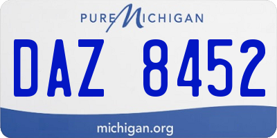 MI license plate DAZ8452