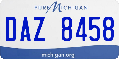 MI license plate DAZ8458
