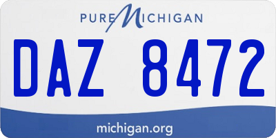 MI license plate DAZ8472