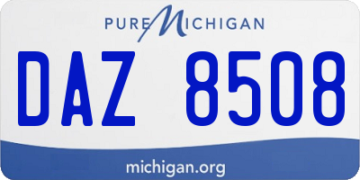 MI license plate DAZ8508